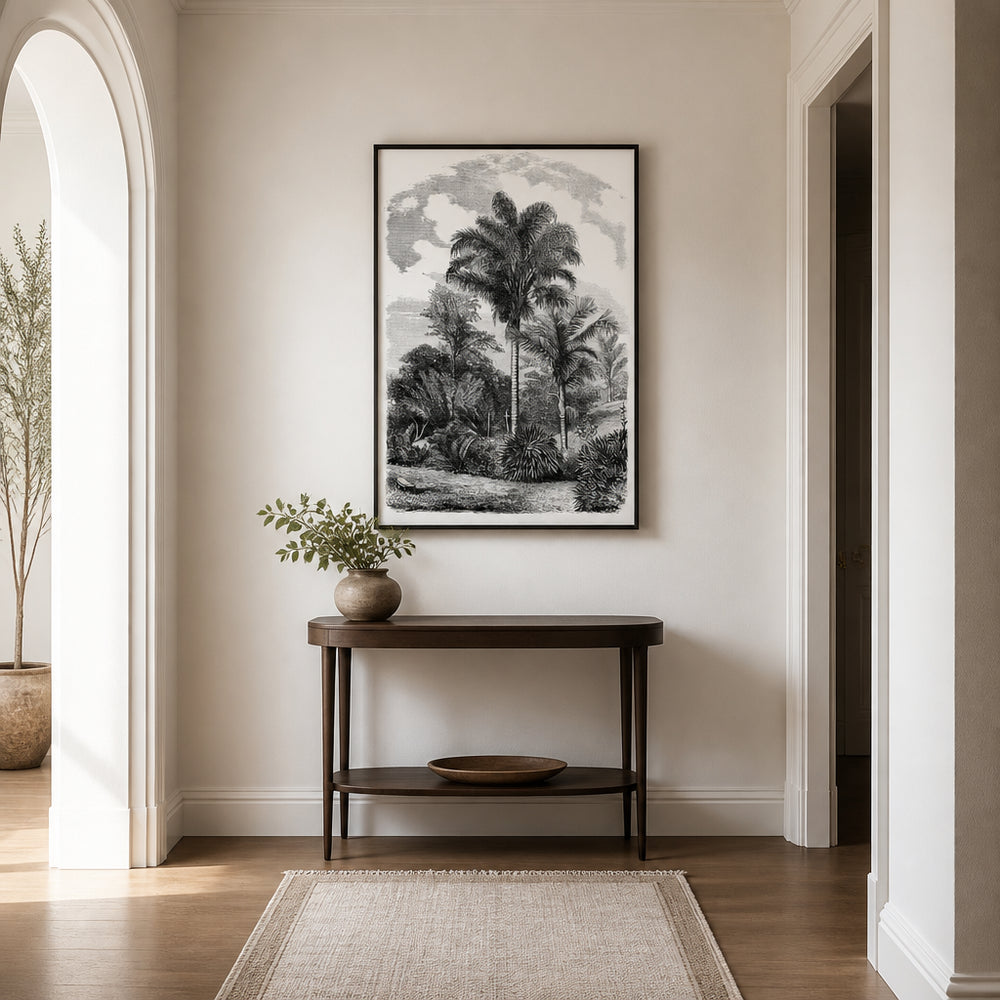 Room mockup featuring Vintage Palm Landscape Art Print