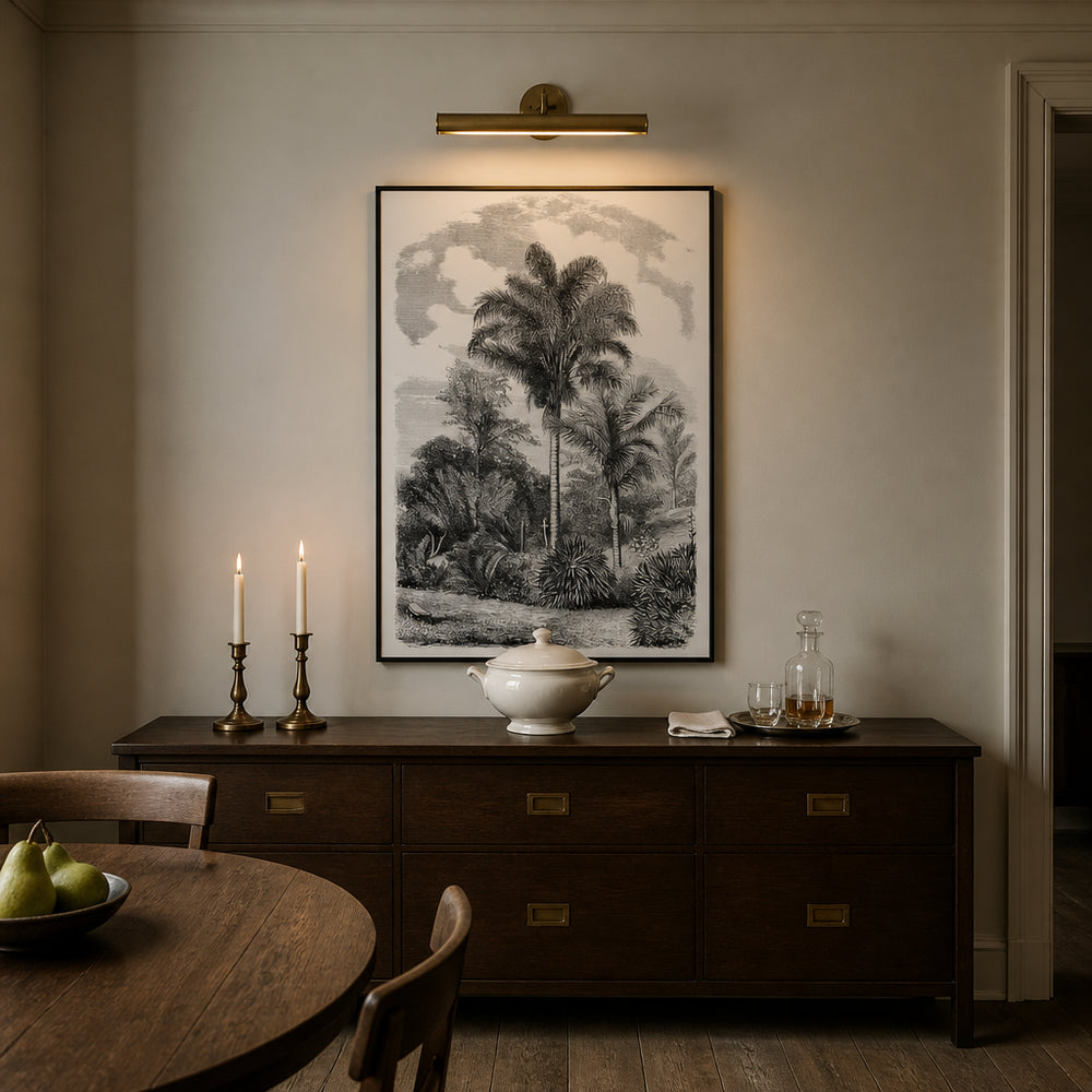 Room mockup featuring Vintage Palm Landscape Art Print