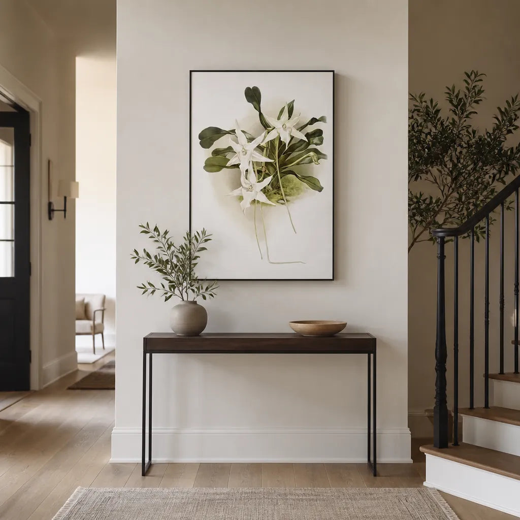 Room mockup featuring Orchid Illustration Art Print