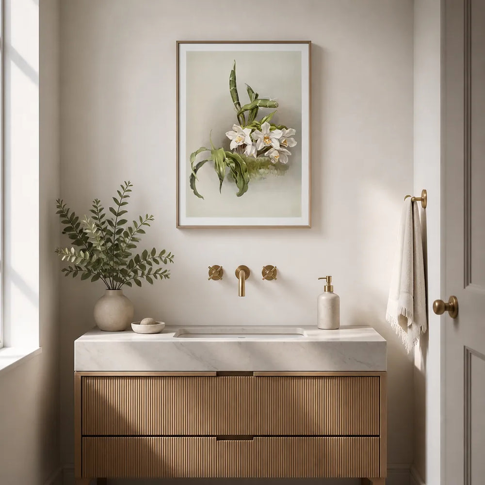 Room mockup featuring Orchid Botanical Art Print