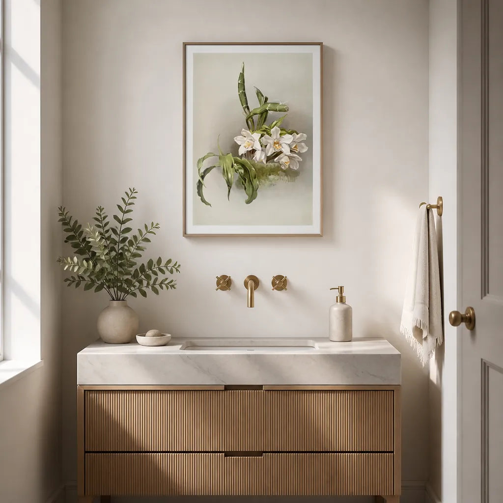 Room mockup featuring Orchid Botanical Art Print