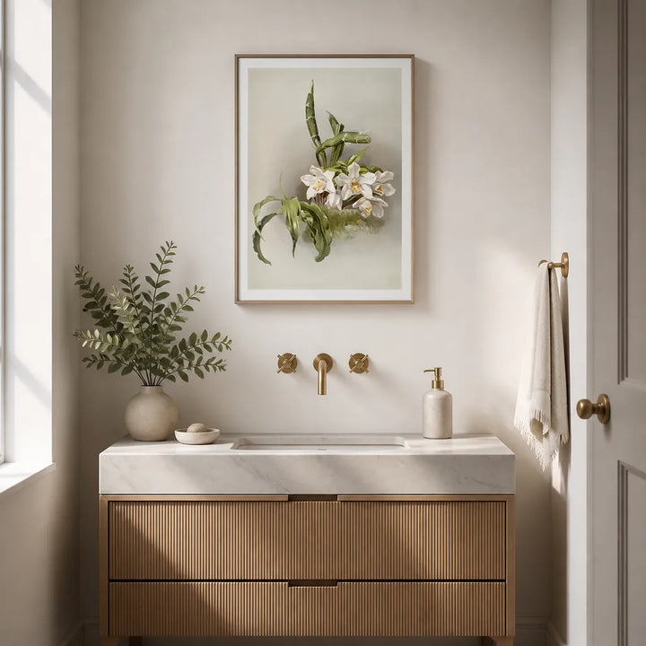 Room mockup featuring Orchid Botanical Art Print