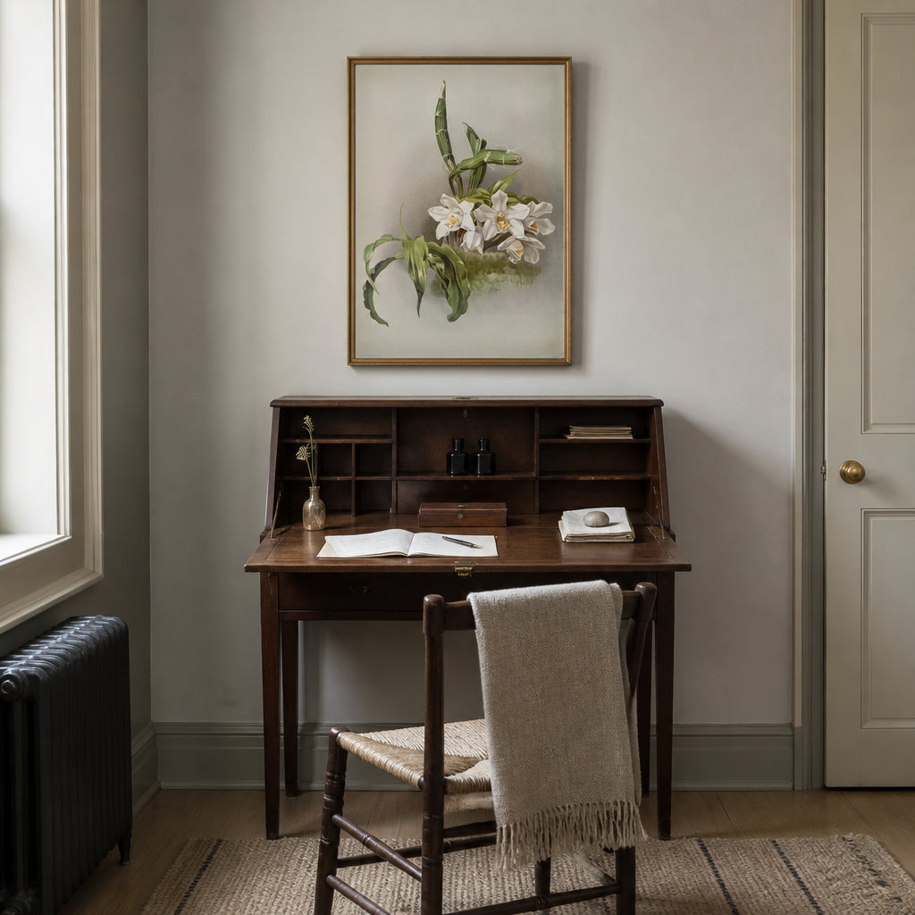 Room mockup featuring Orchid Botanical Art Print