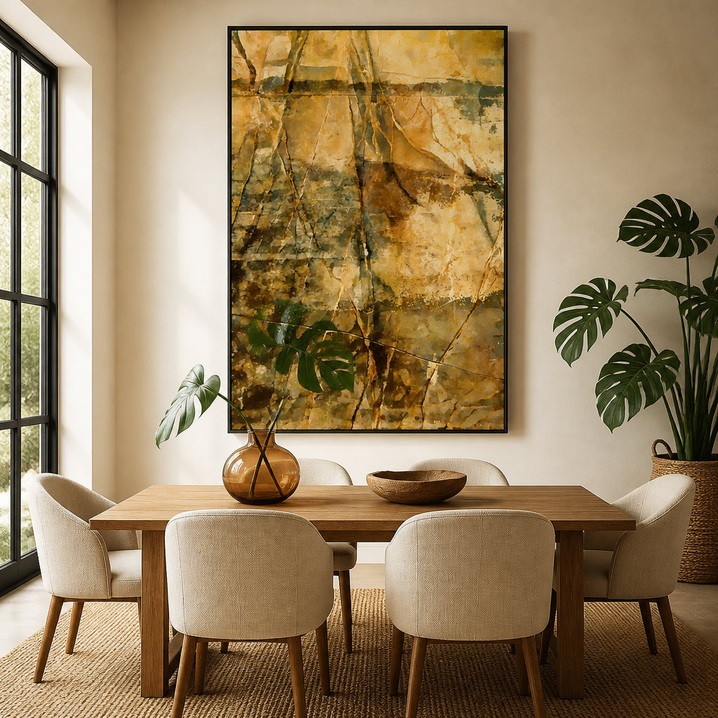 Room mockup featuring Natural Marble Texture Art Print