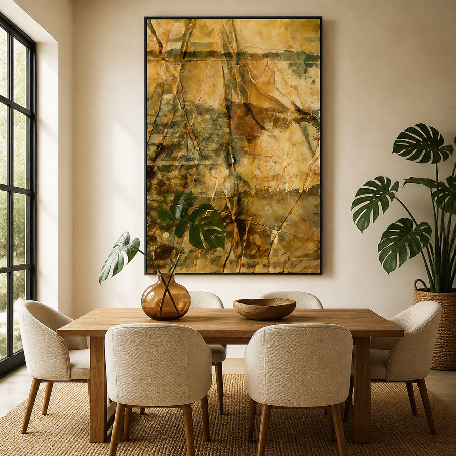 Natural Marble Texture Art Print in a room setting