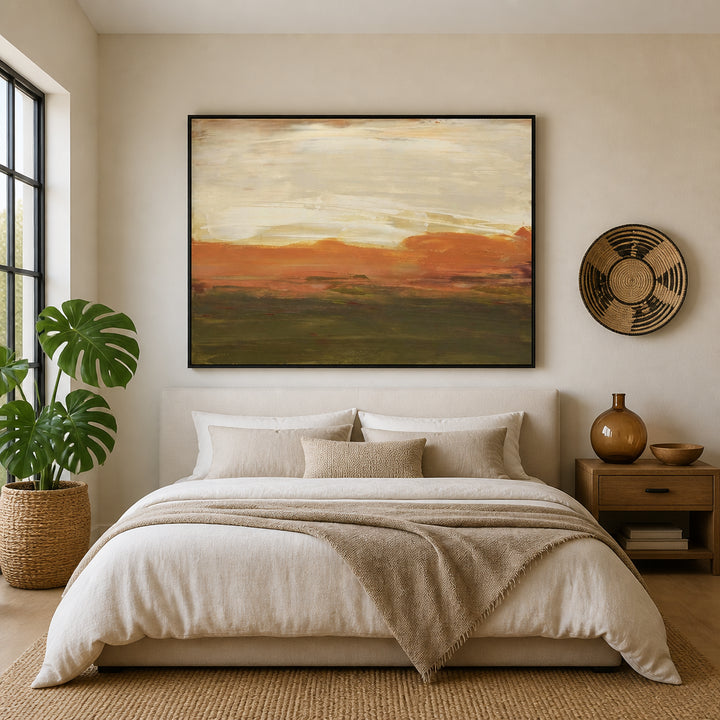 Room mockup featuring Saffron Landscape Art Print 2