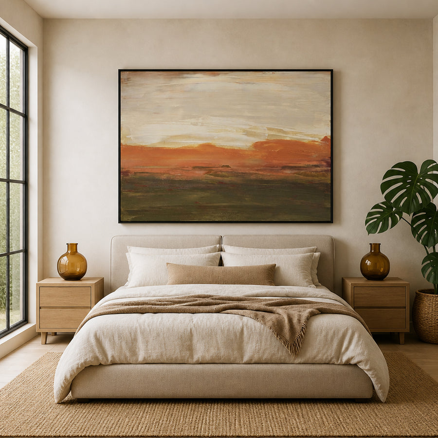 Saffron Landscape Art Print 2 in a room setting