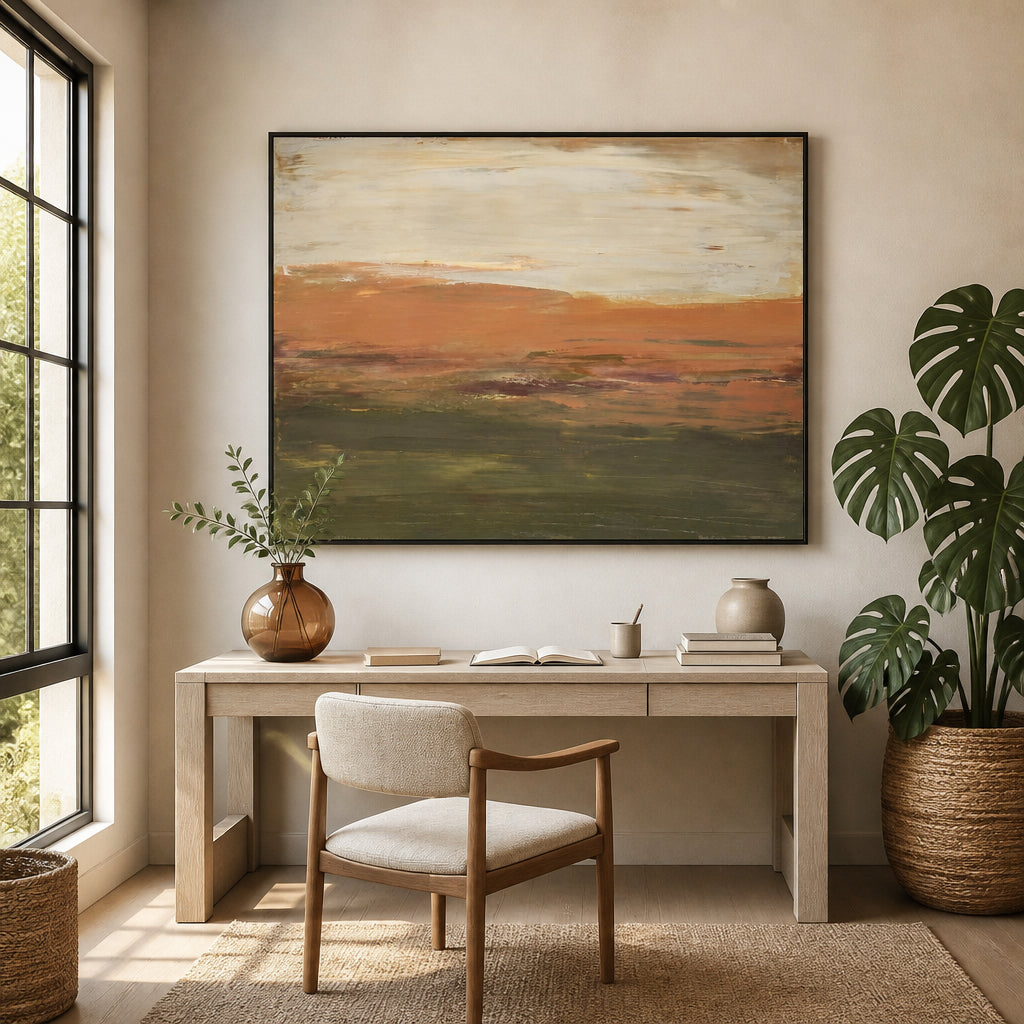 Room mockup featuring Saffron Landscape Art Print