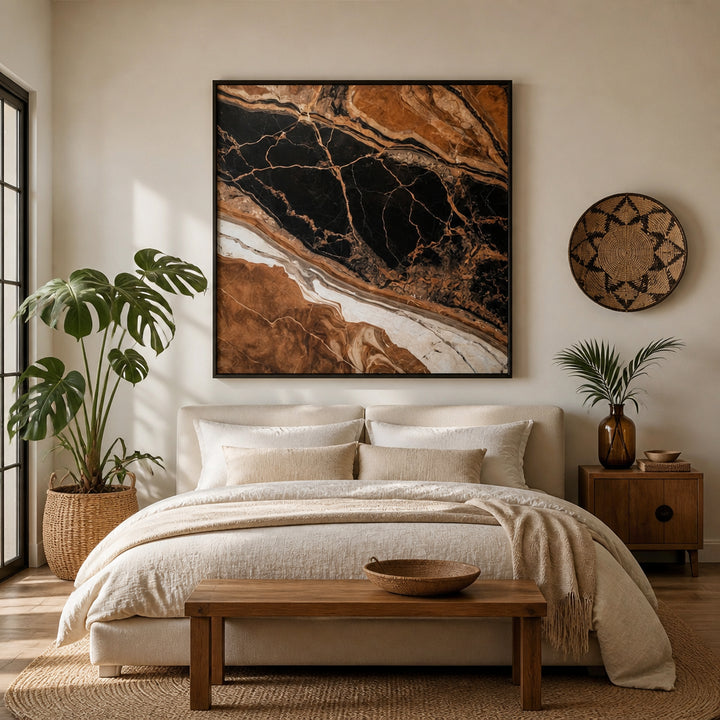 Room mockup featuring Molten Earth Veins Art Print