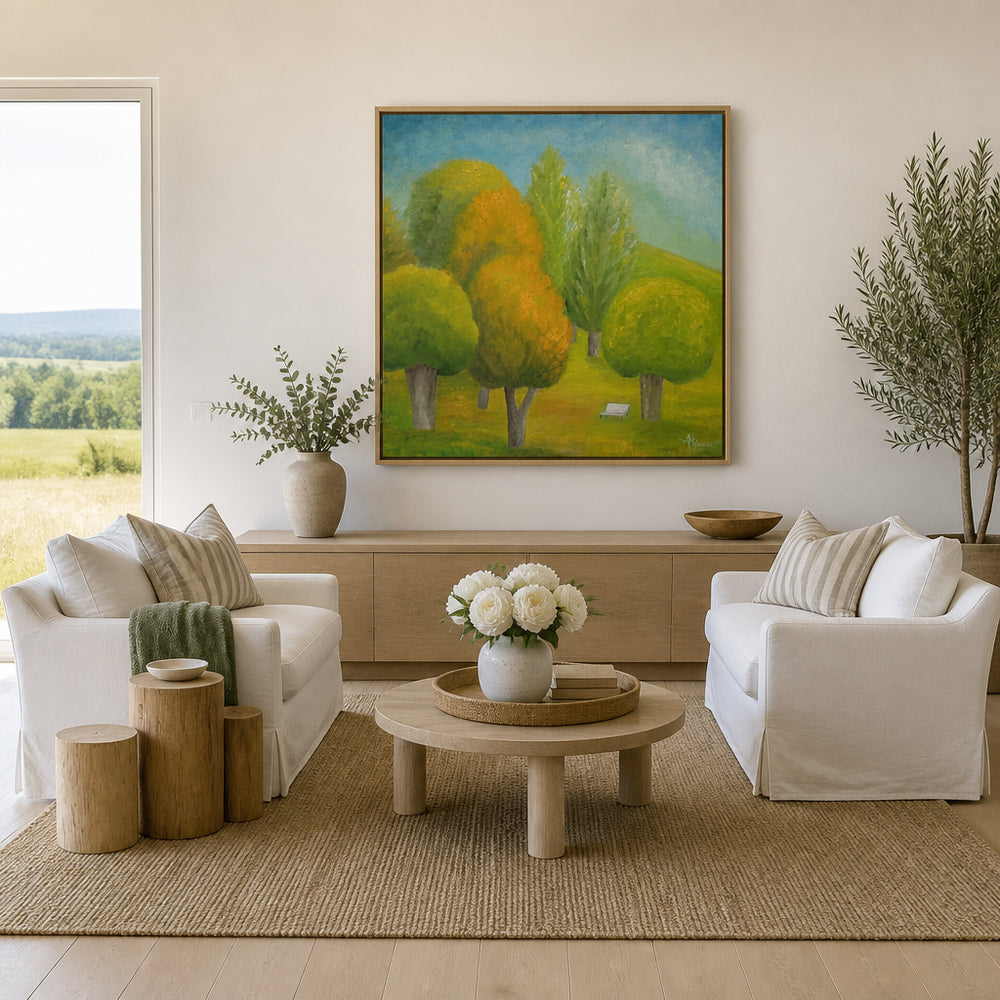 Room mockup featuring Colorful Trees Art Print