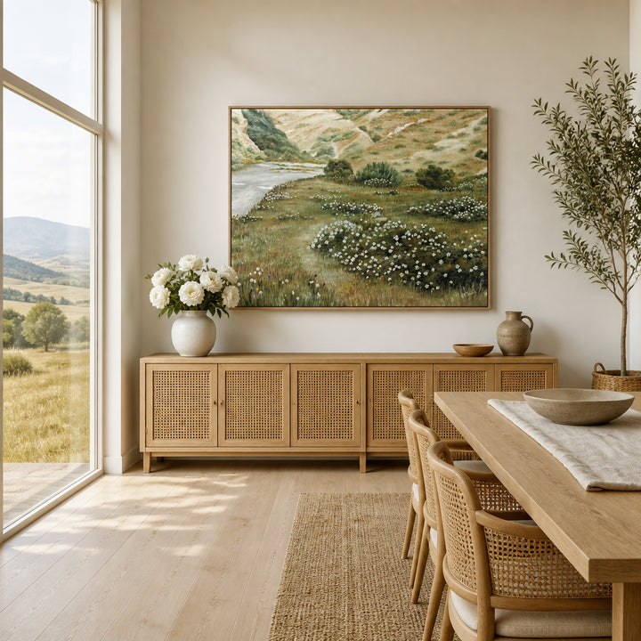 Room mockup featuring Wildflower Landscape Art Print