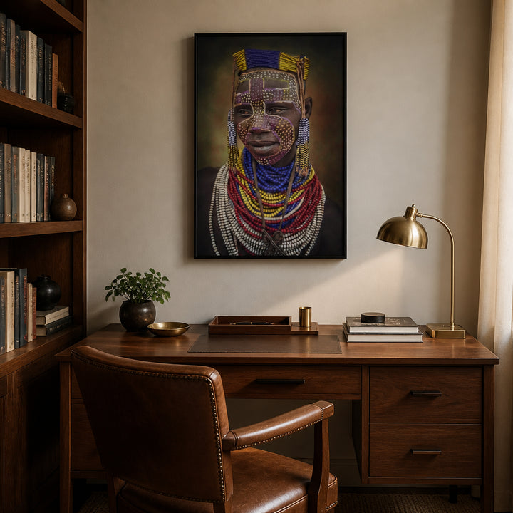 Room mockup featuring Tribal Portrait Art Print