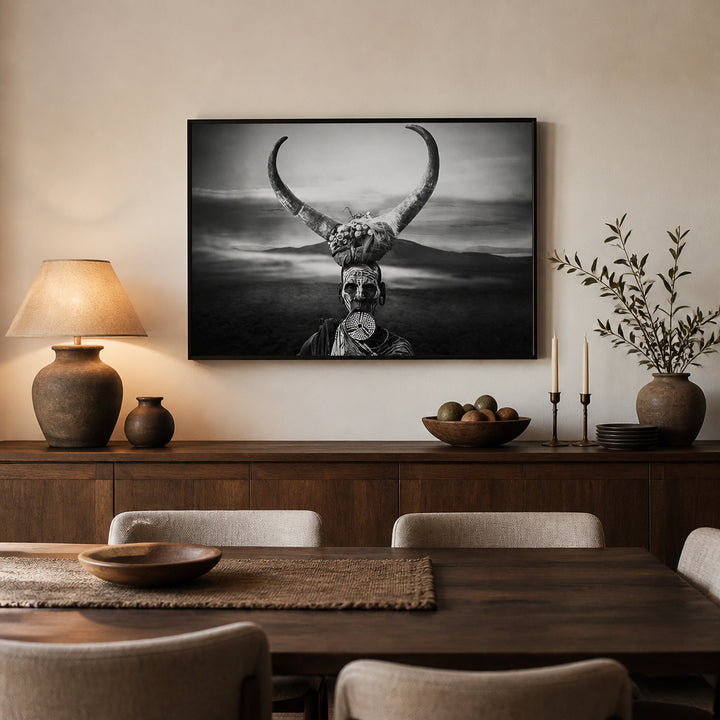 Room mockup featuring Horned Figure Art Print