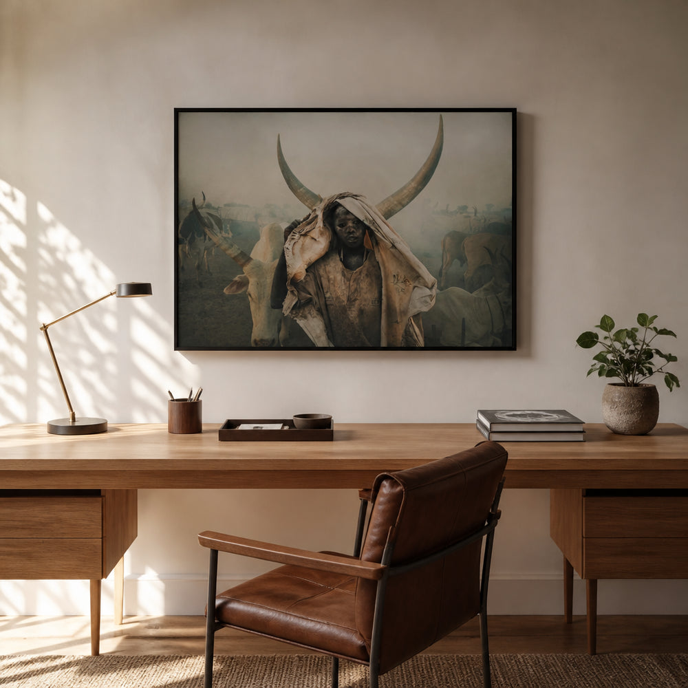 Room mockup featuring Mundari Boy Art Print
