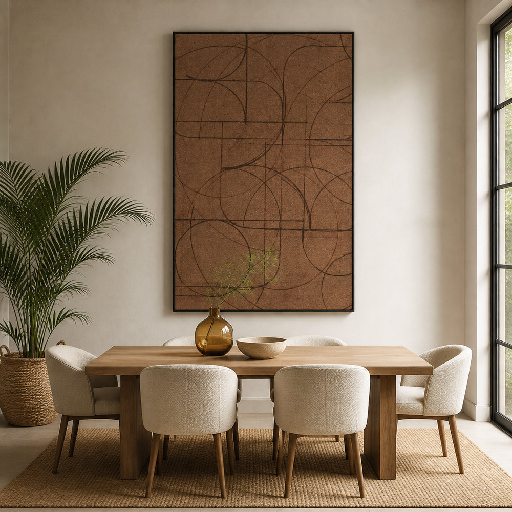Room mockup featuring Curved Geometry Art Print