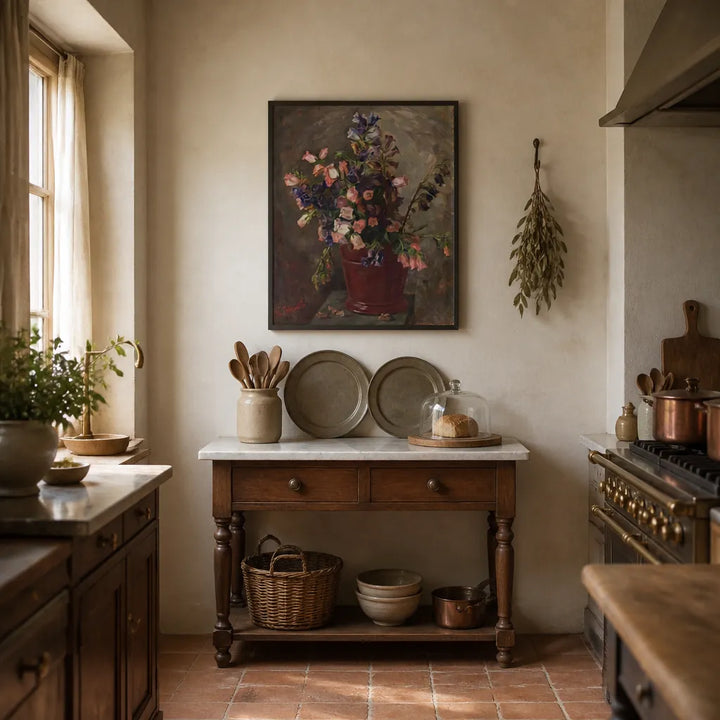 Room mockup featuring Vintage Bouquet Art Print
