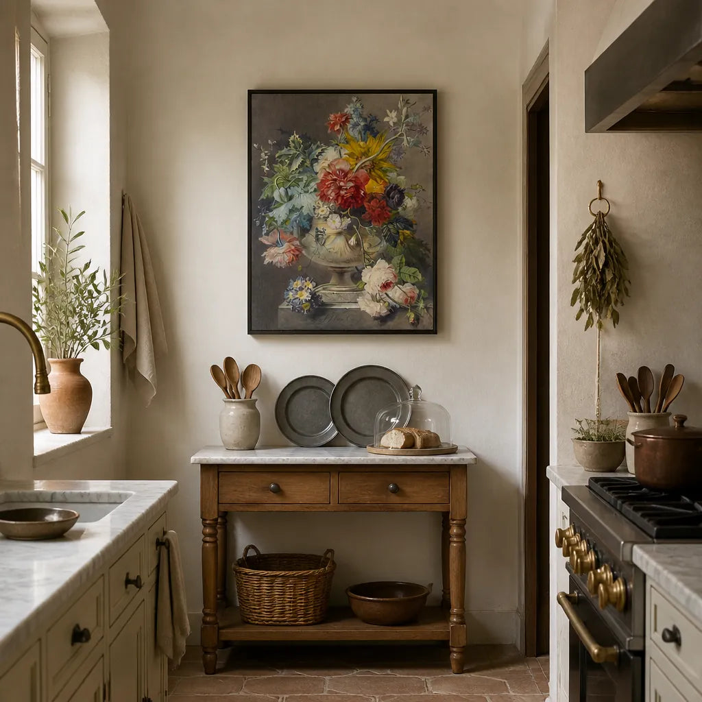 Room mockup featuring Bouquet of Flowers Art Print