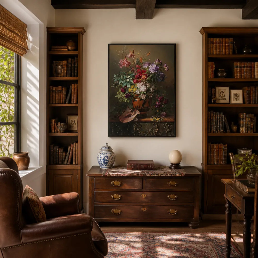Room mockup featuring Spring Flowers Vase Art Print