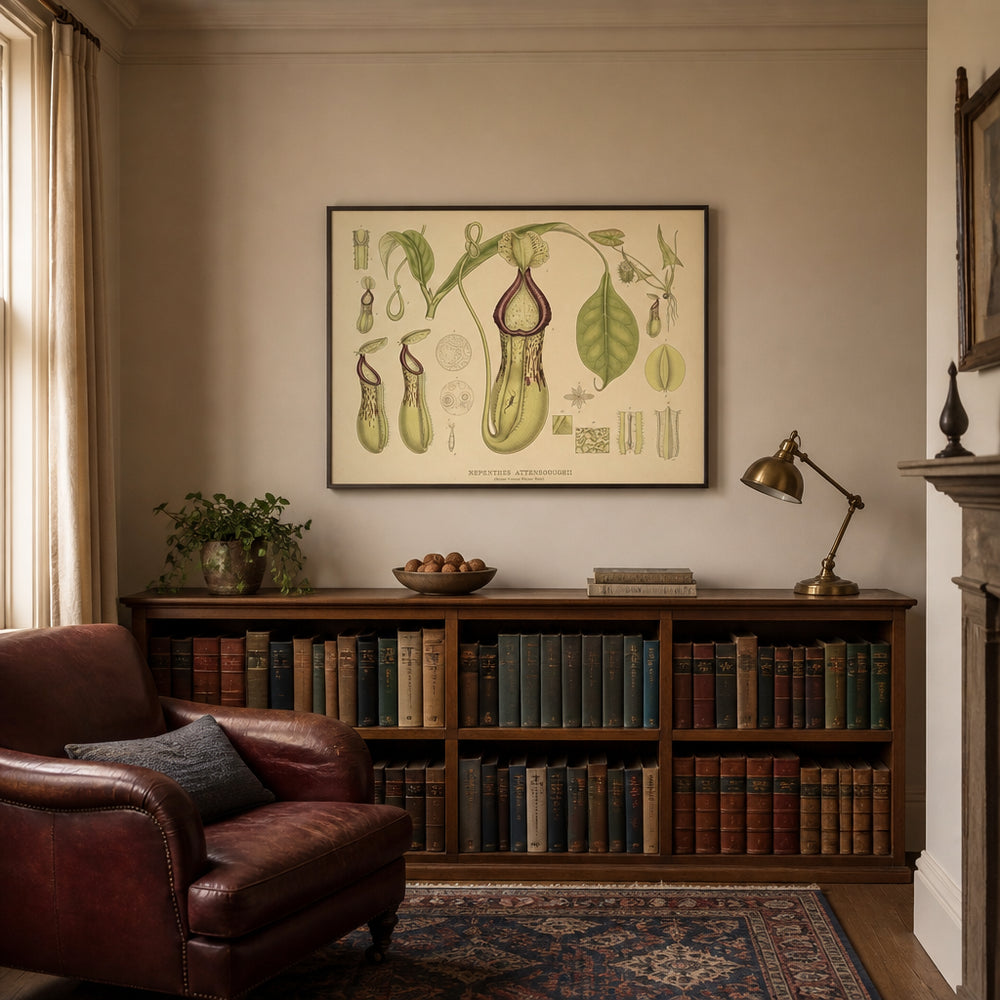 Room mockup featuring Nepenthes Attenboroughii Art Print