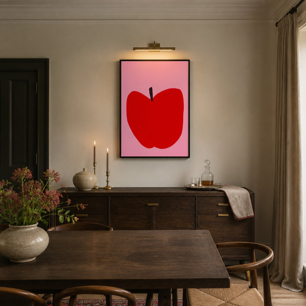 Room mockup featuring Red Apple Minimalist Art Print