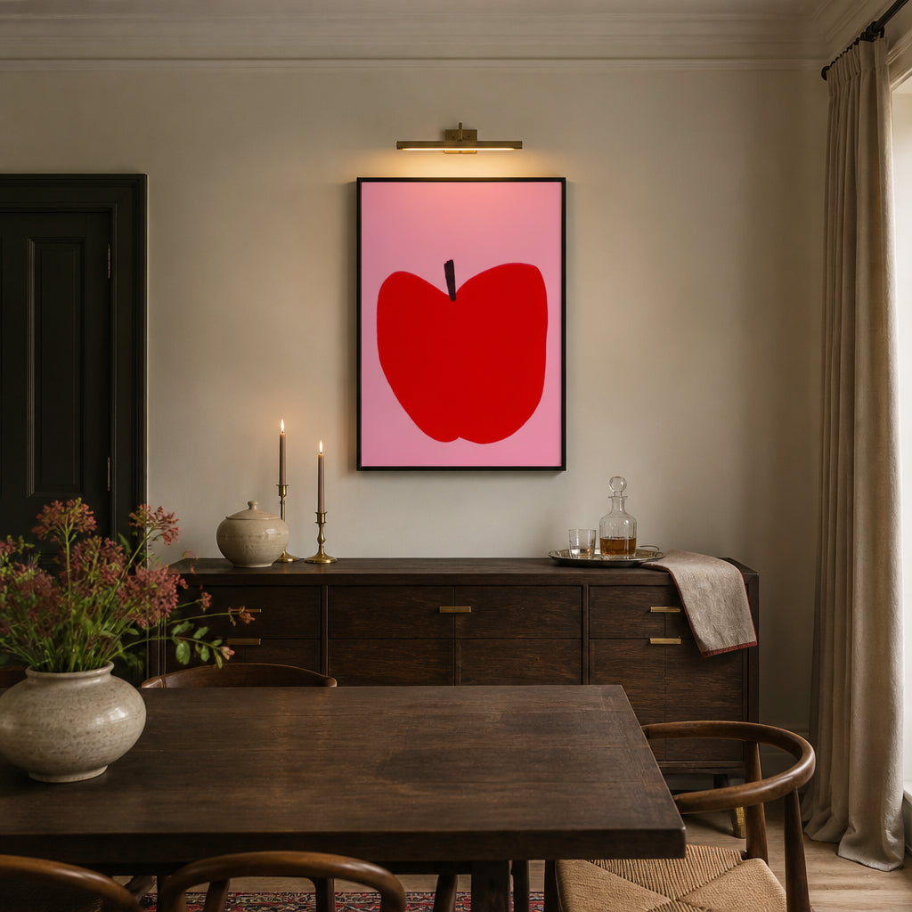 Room mockup featuring Red Apple Minimalist Art Print
