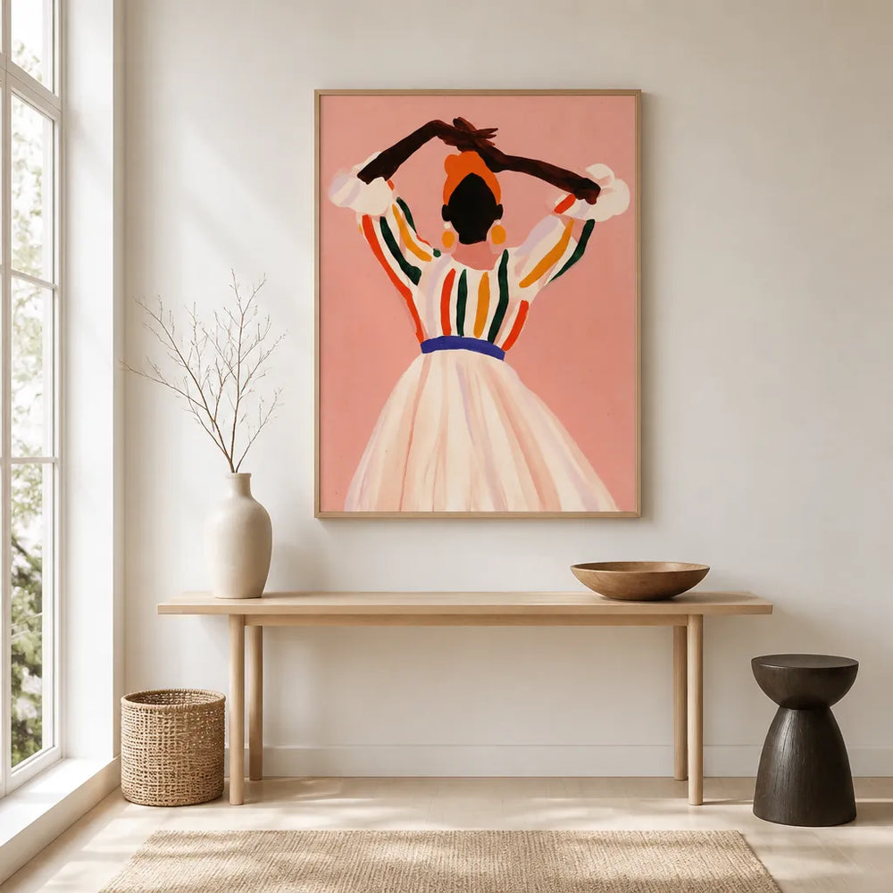 Room mockup featuring Colourful Striped Elegance Art Print