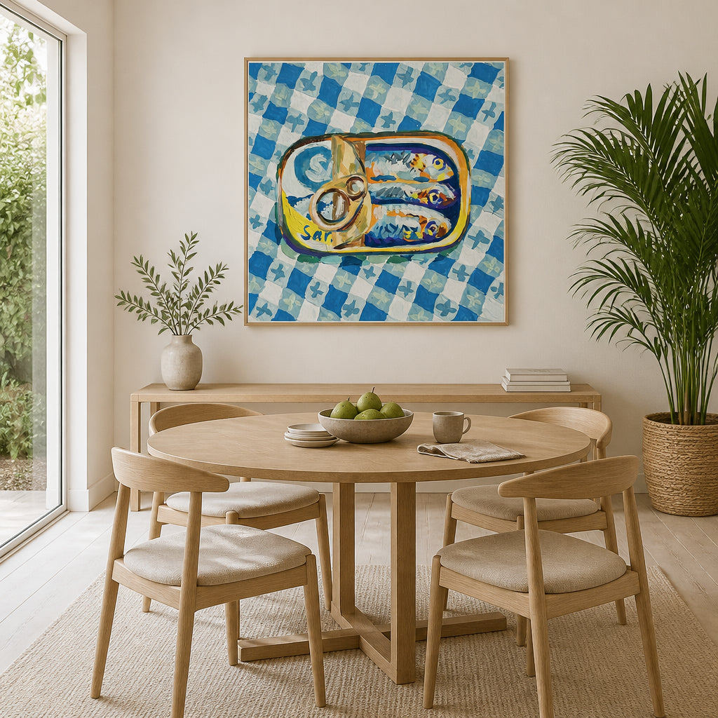 Room mockup featuring Sardina Pilchardus Pop Art Print