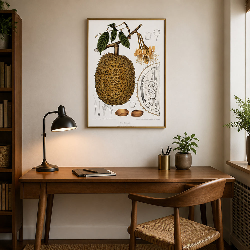 Room mockup featuring Durian Botanical Illustration Art Print