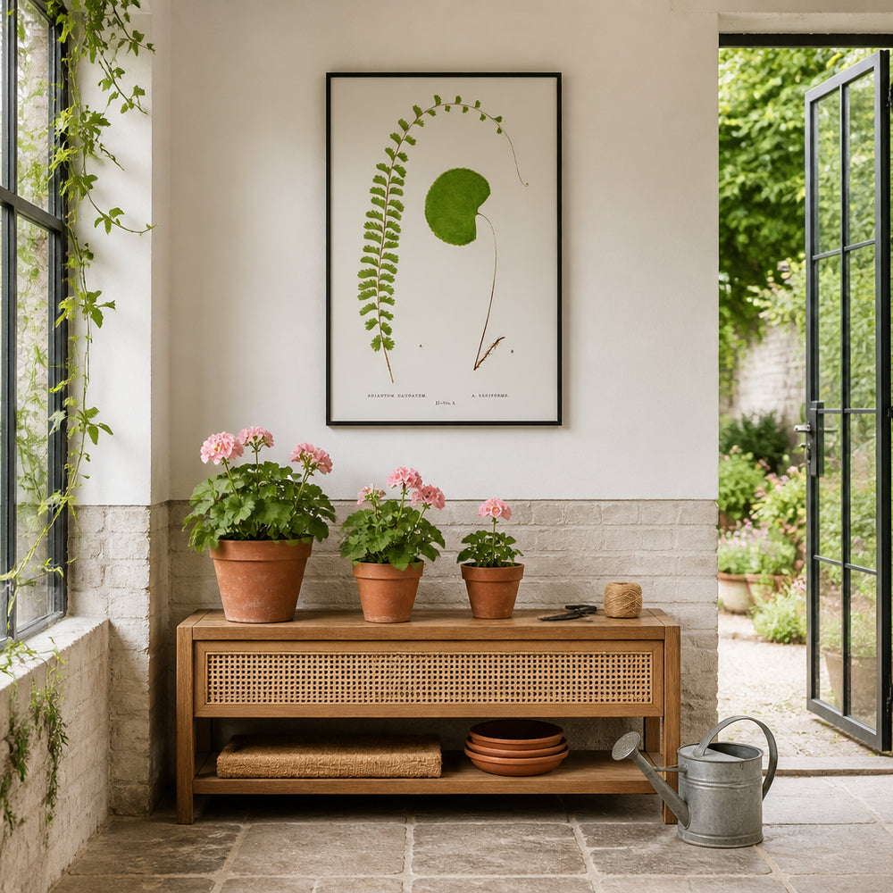 Room mockup featuring Antique Fern Botanical Art Print