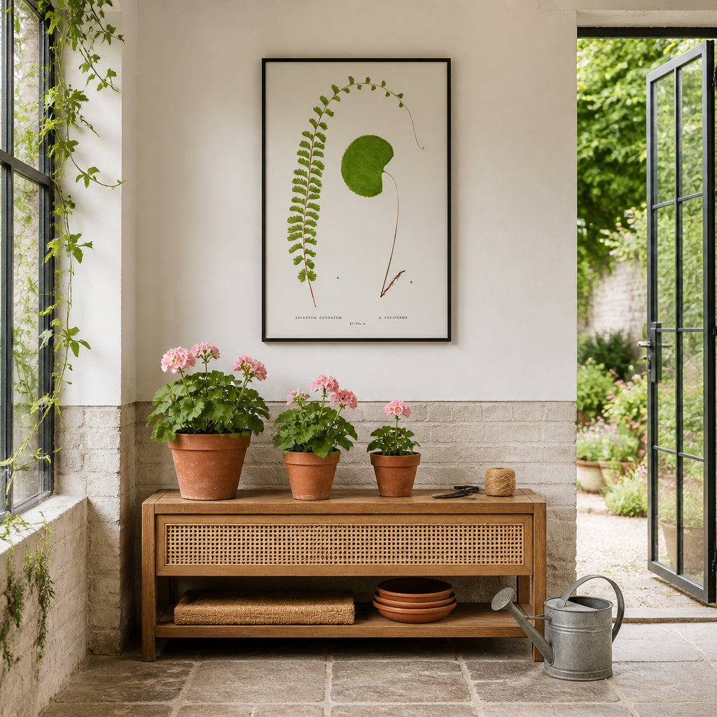 Room mockup featuring Antique Fern Botanical Art Print