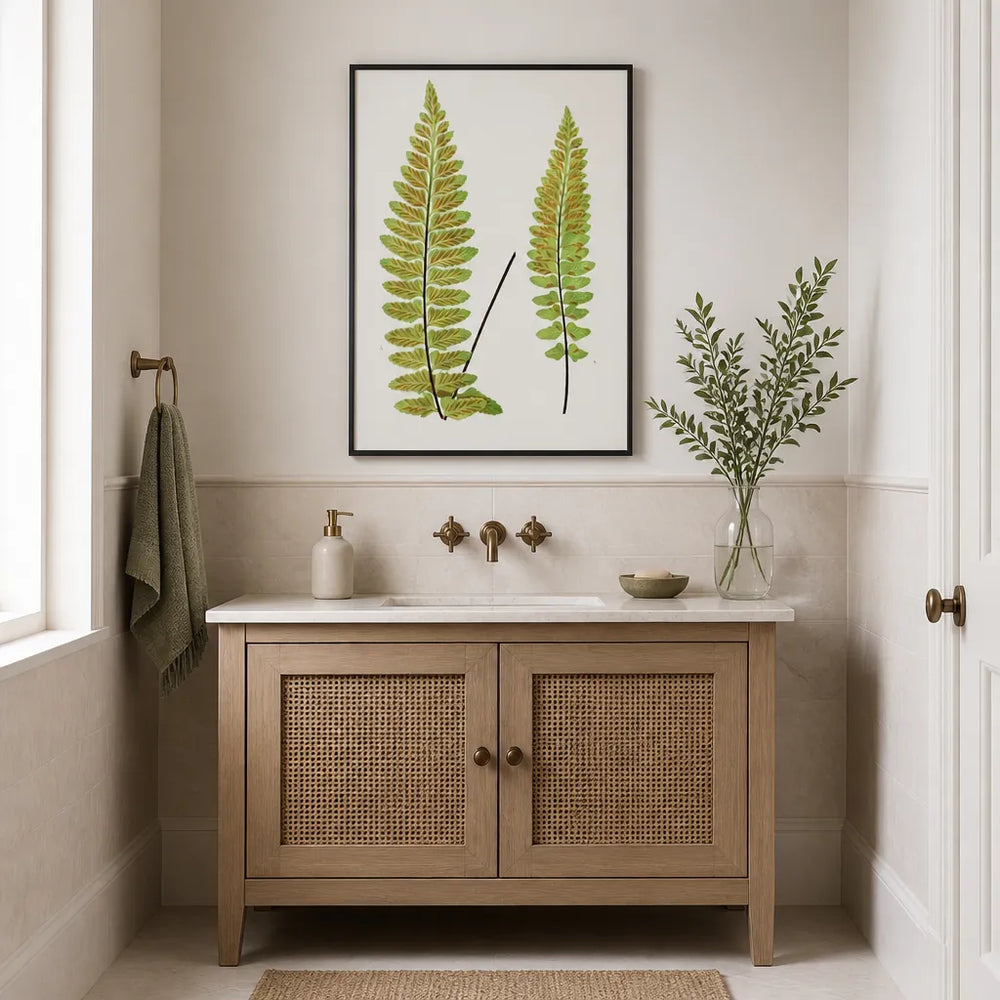 Room mockup featuring Sea Spleenwort Botanical Art Print