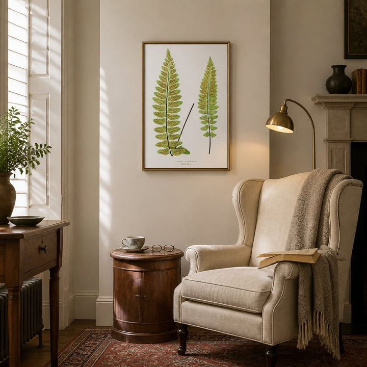 Room mockup featuring Sea Spleenwort Botanical Art Print