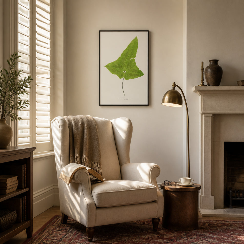Room mockup featuring Asplenium Palmatum Botanical Art Print