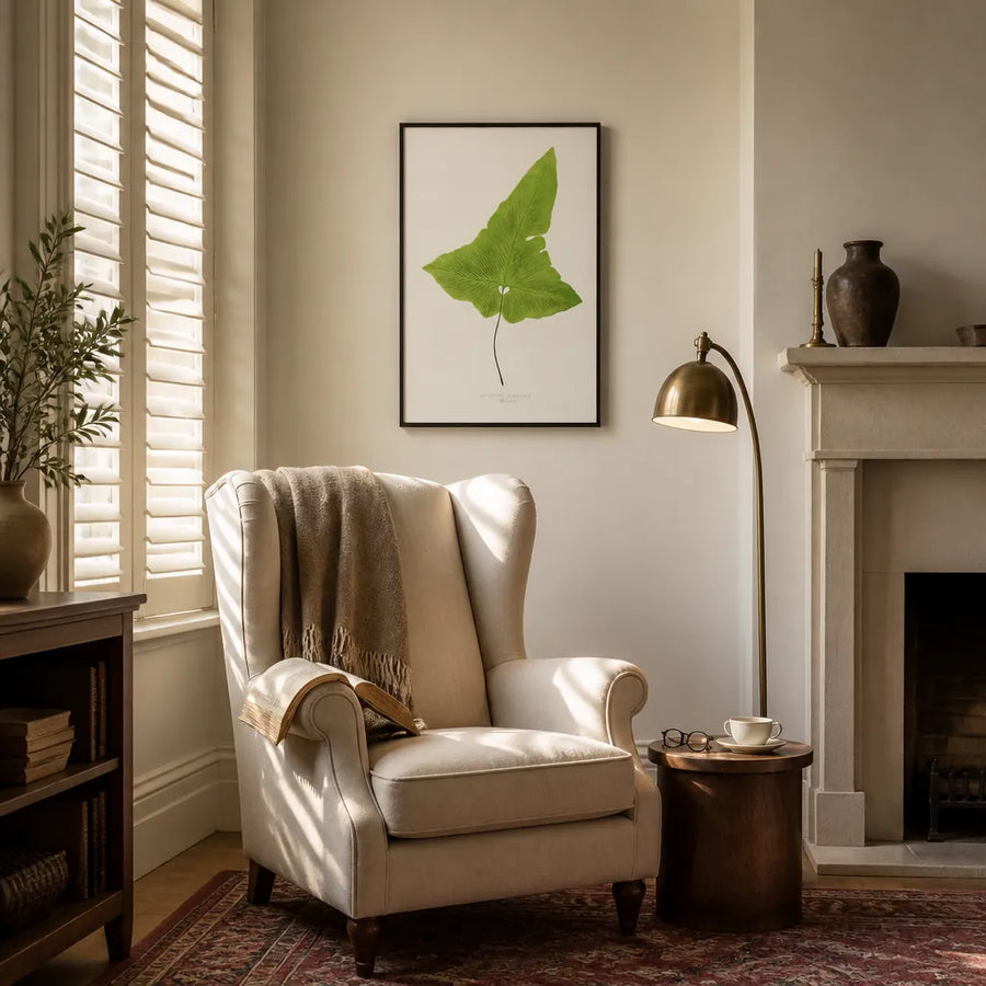 Asplenium Palmatum Botanical Art Print in a room setting