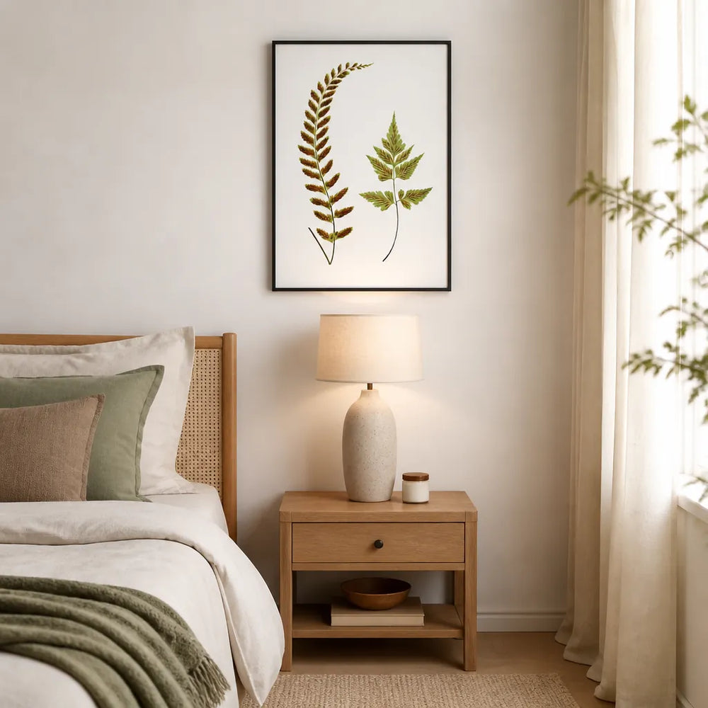 Room mockup featuring Victorian Ferns Illustration Art Print
