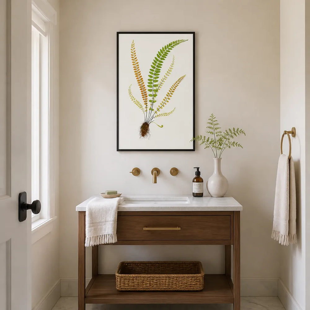 Room mockup featuring Asplenium Trichomanes Botanical Art Print