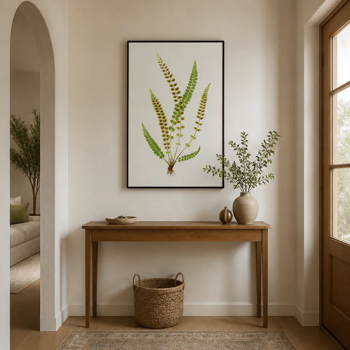 Room mockup featuring Asplenium Viride Botanical Art Print