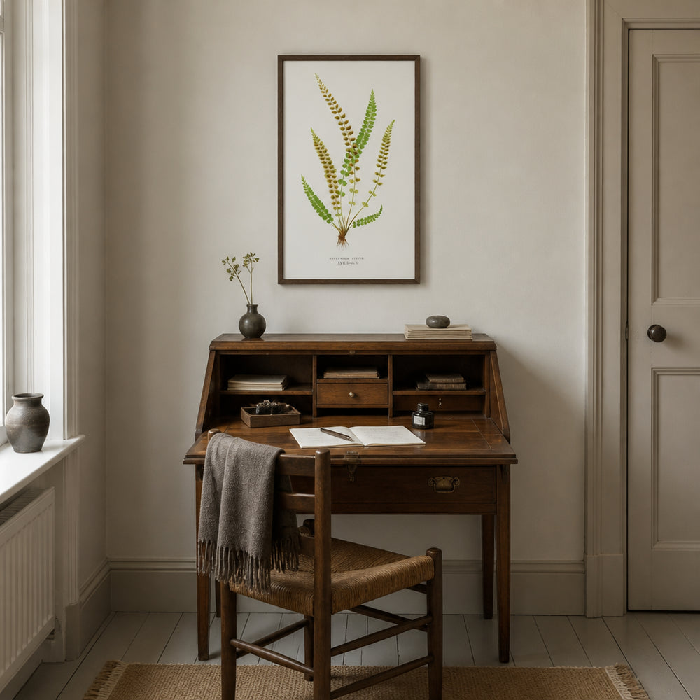 Room mockup featuring Asplenium Viride Botanical Art Print