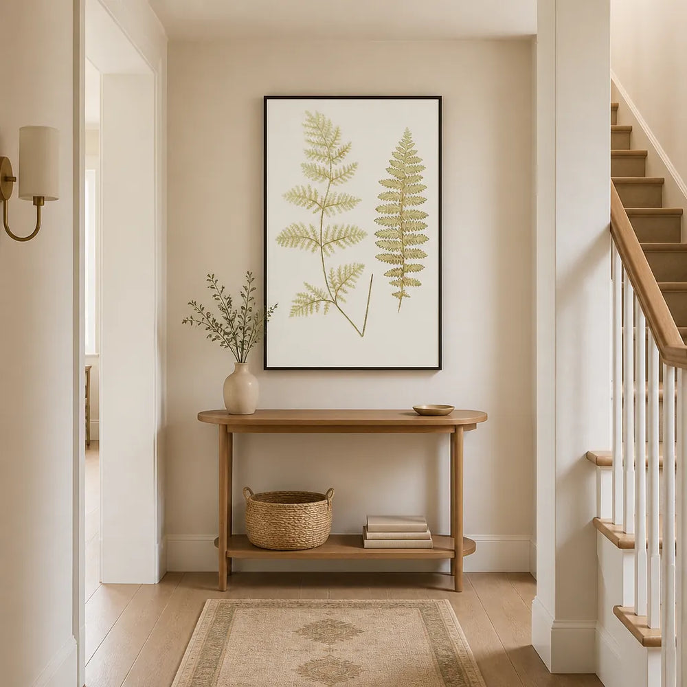 Room mockup featuring Nothochloena Ferns Botanical Art Print