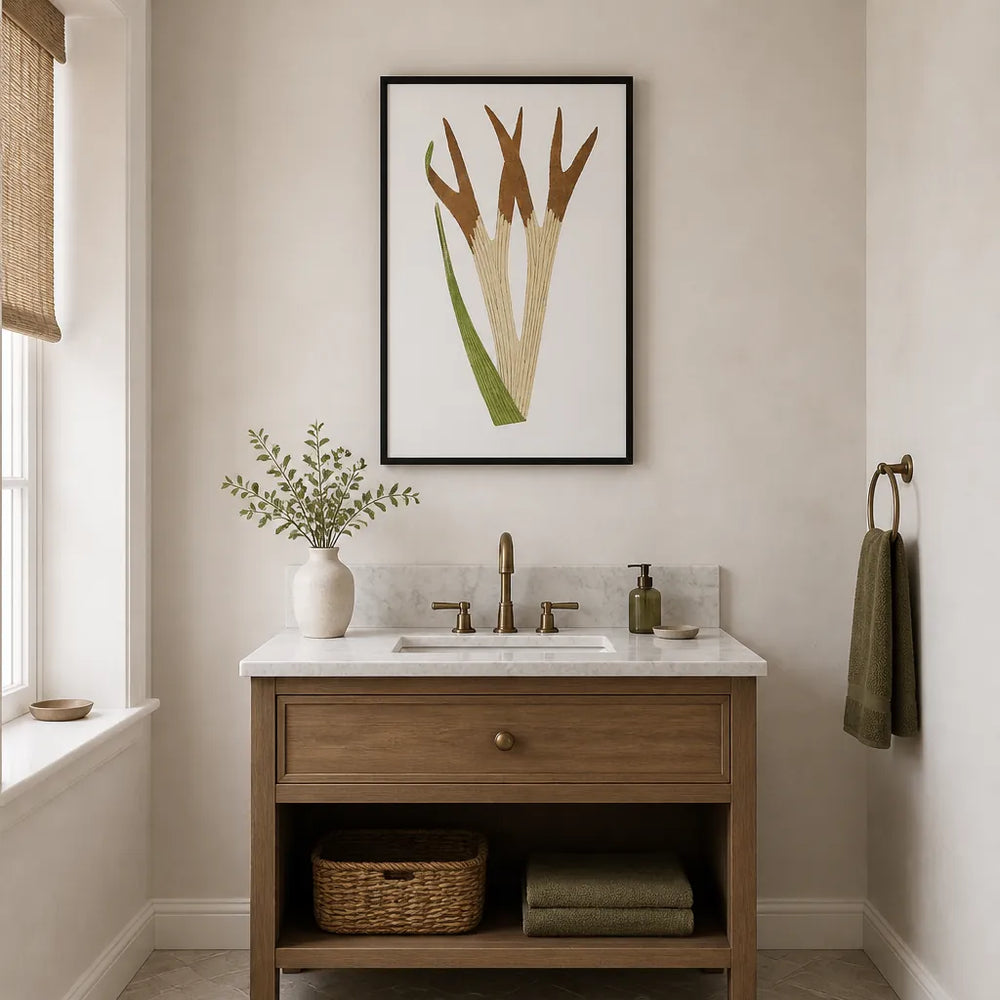 Room mockup featuring Staghorn Fern Botanical Art Print