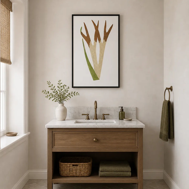 Room mockup featuring Staghorn Fern Botanical Art Print