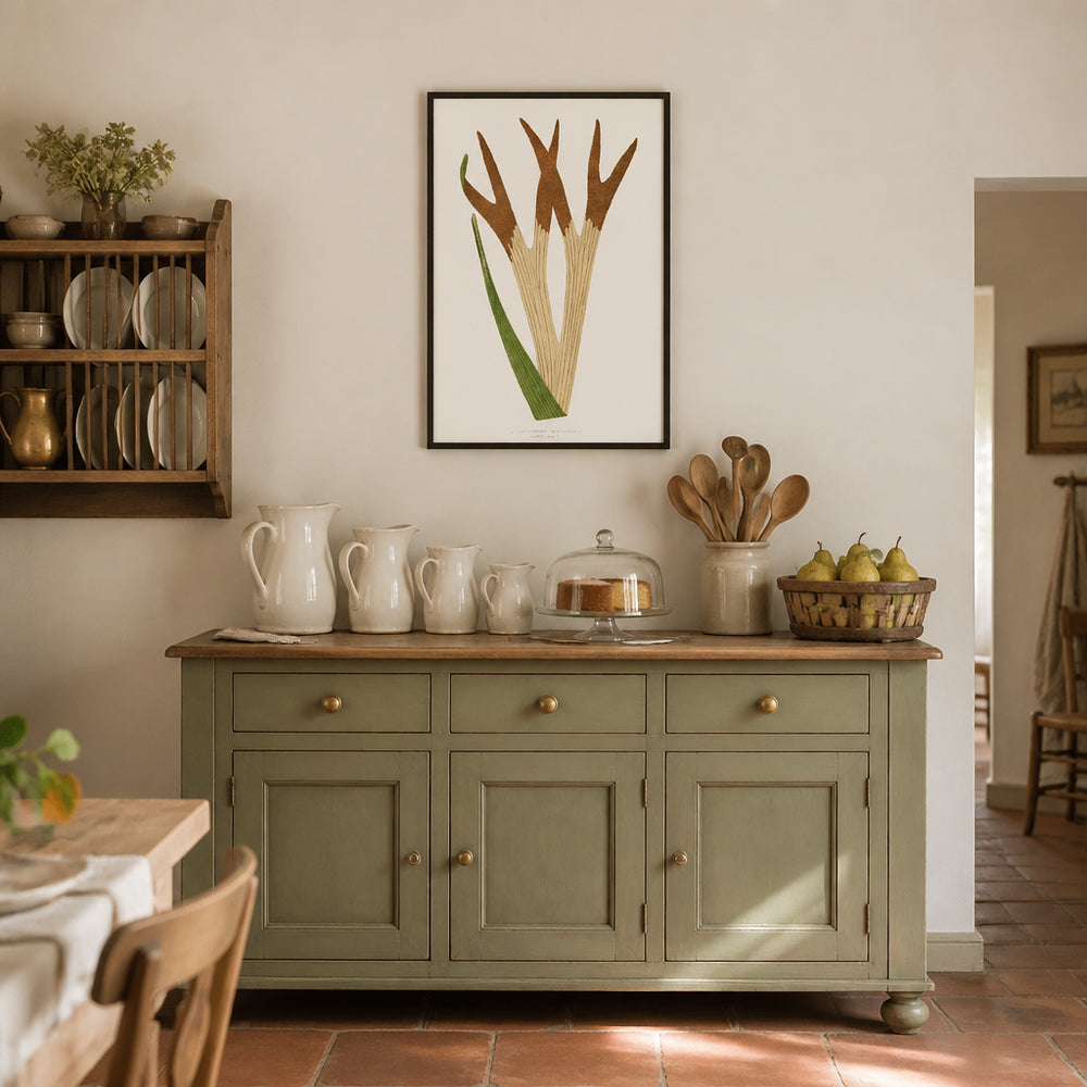 Room mockup featuring Staghorn Fern Botanical Art Print
