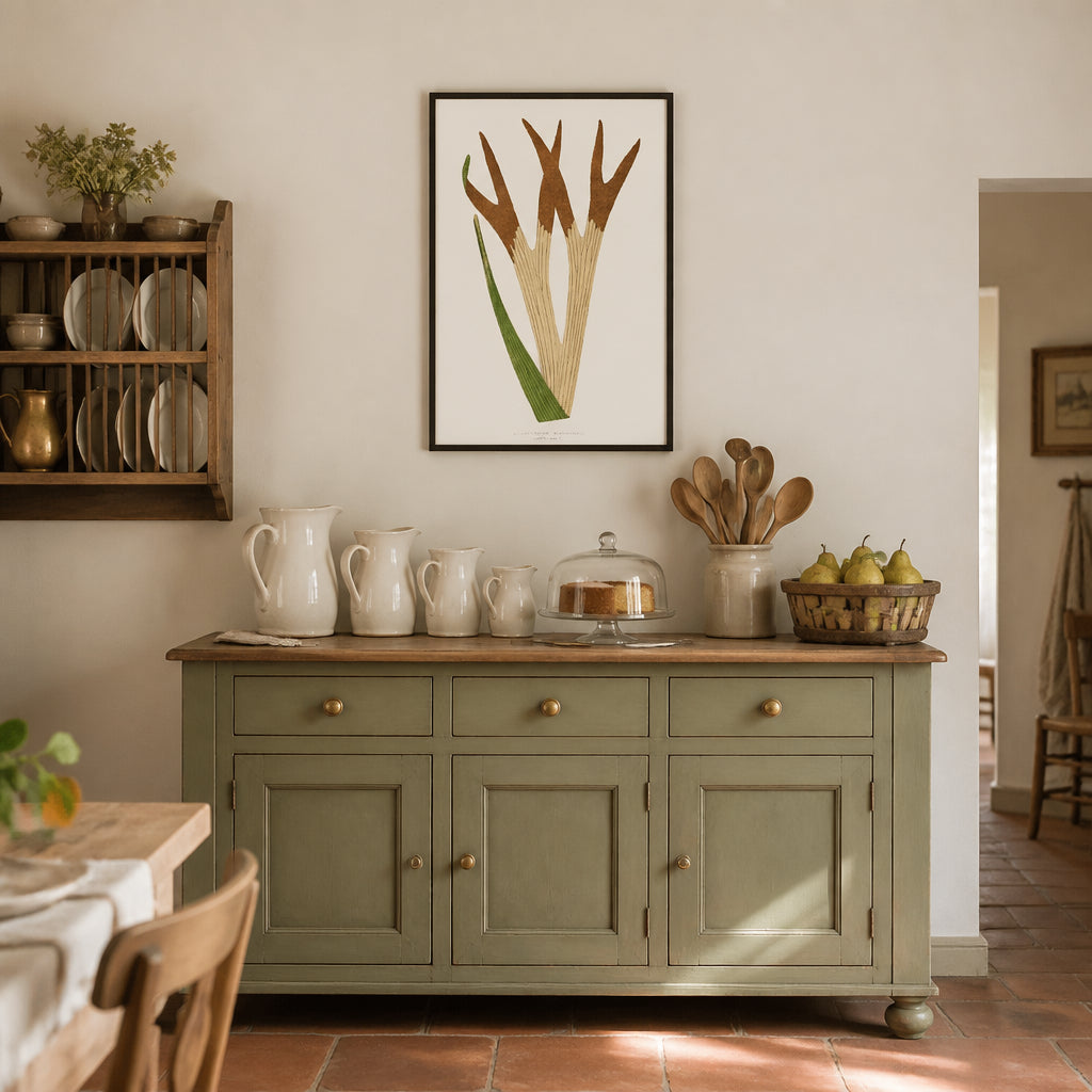 Room mockup featuring Staghorn Fern Botanical Art Print