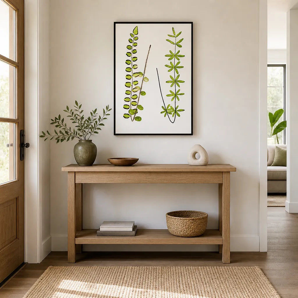 Room mockup featuring Platyloma Ferns Botanical Art Print