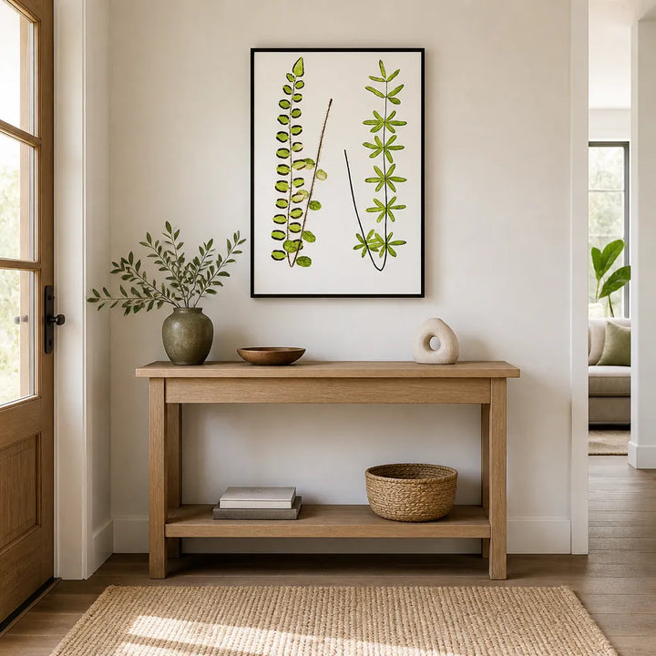 Room mockup featuring Platyloma Ferns Botanical Art Print