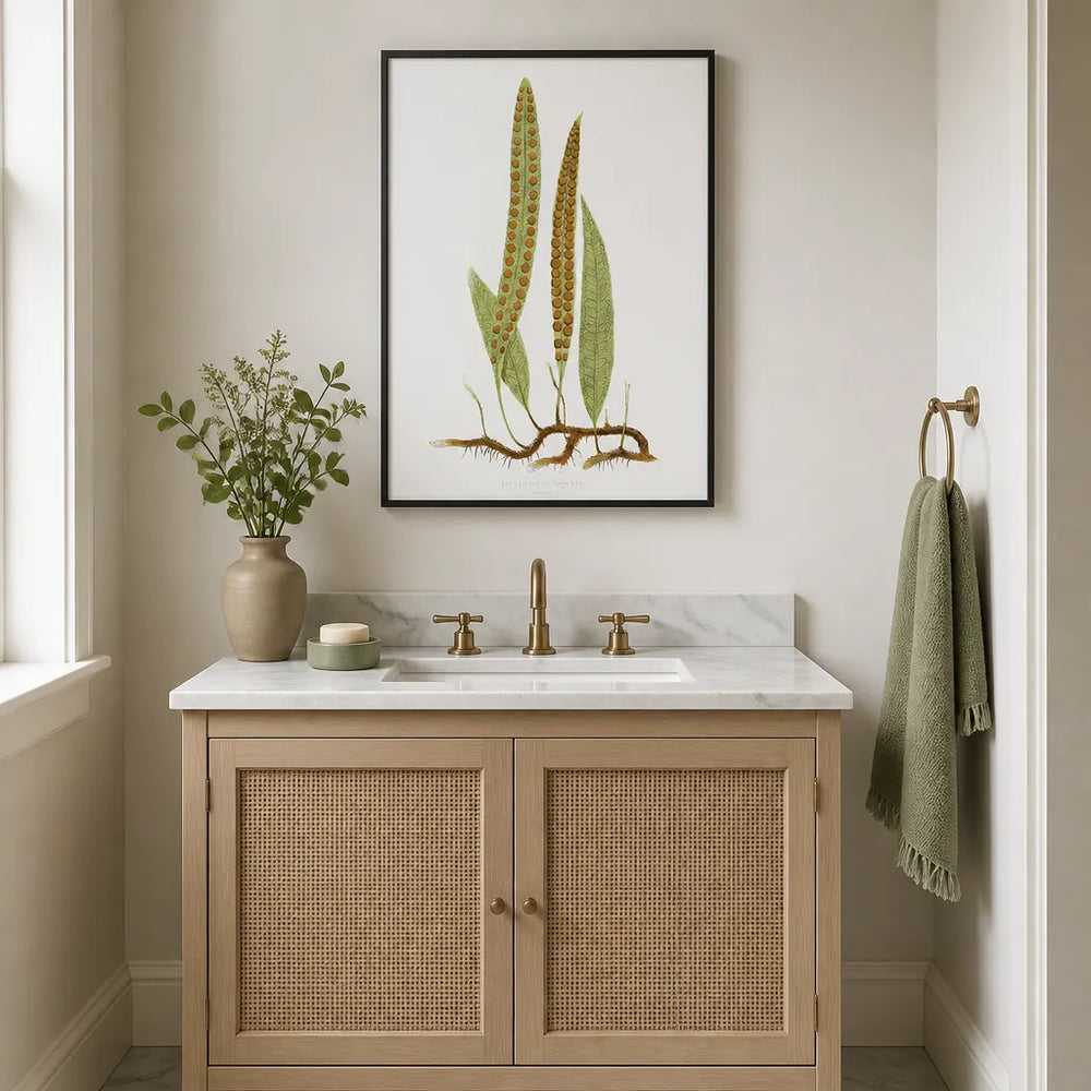 Room mockup featuring Polypodium Venosum Botanical Art Print