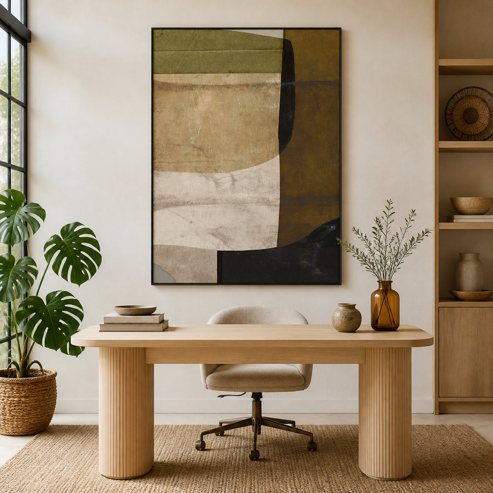 Room mockup featuring Modern Earth Tones Abstract Art Print