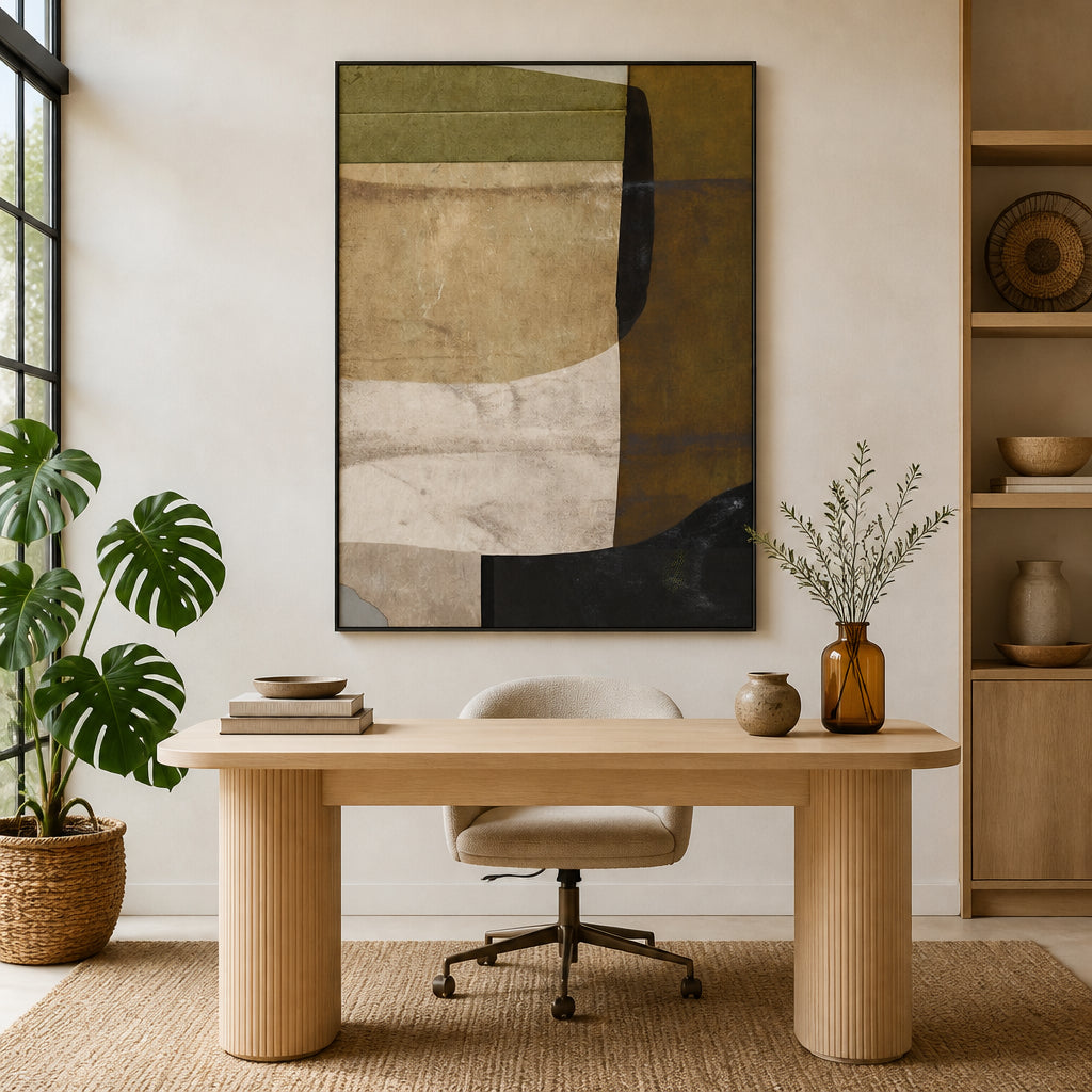 Room mockup featuring Modern Earth Tones Abstract Art Print