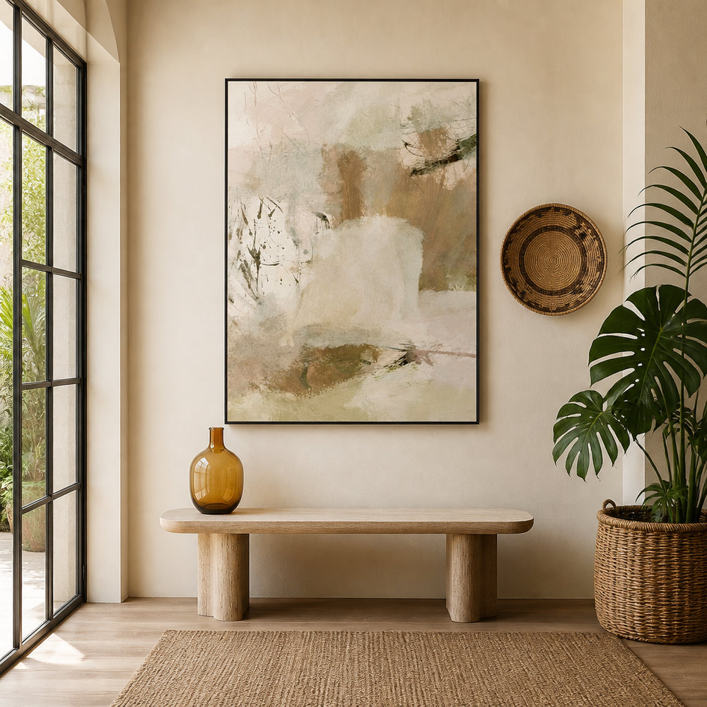 Room mockup featuring Gentle Earth Tones Abstract Art Print