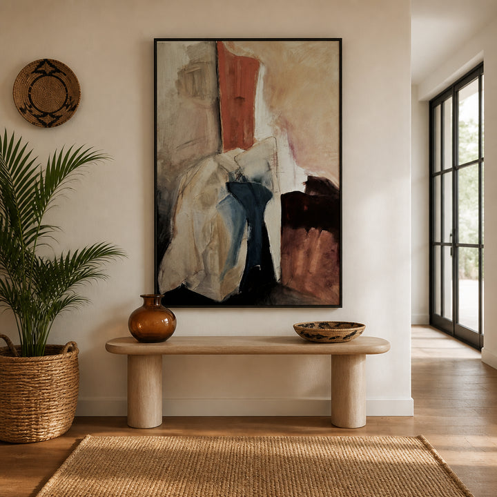 Room mockup featuring Muted Earth Tones Abstract Art Print
